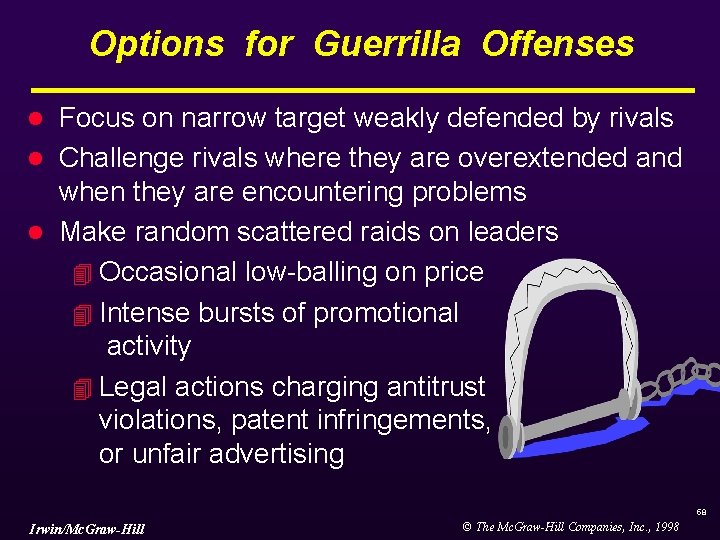 Options for Guerrilla Offenses Focus on narrow target weakly defended by rivals l Challenge Options for Guerrilla Offenses Focus on narrow target weakly defended by rivals l Challenge