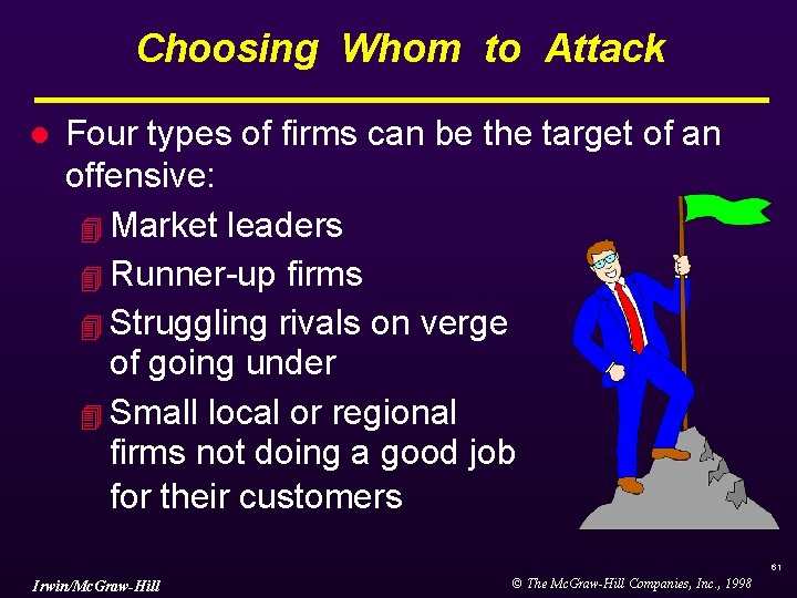 Choosing Whom to Attack l Four types of firms can be the target of Choosing Whom to Attack l Four types of firms can be the target of