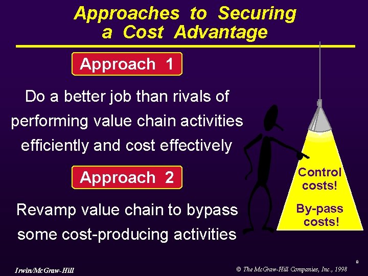 Approaches to Securing a Cost Advantage Approach 1 Do a better job than rivals Approaches to Securing a Cost Advantage Approach 1 Do a better job than rivals