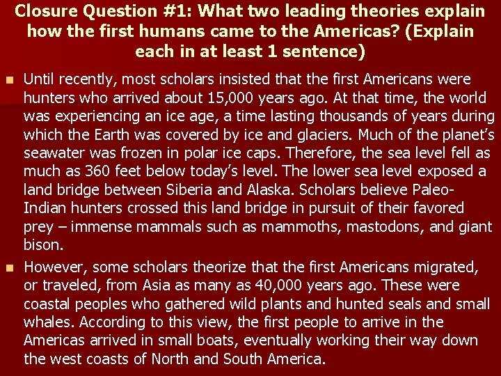 Origins of a New Nation and The American