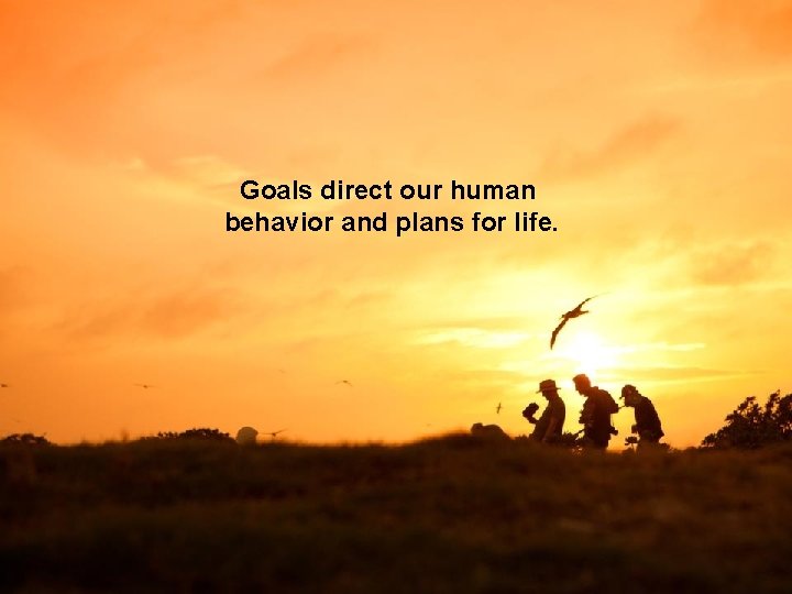 Goals direct our human behavior and plans for life. 