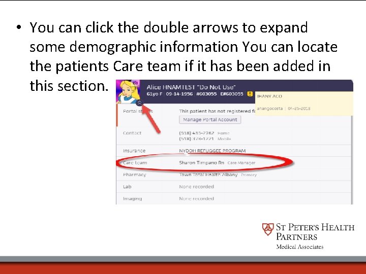  • You can click the double arrows to expand some demographic information You