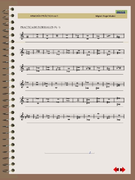 Ejerc. Intervalos ARMONÍA PRÁCTICA vol. 1 Miguel Angel Mateu INDICE 