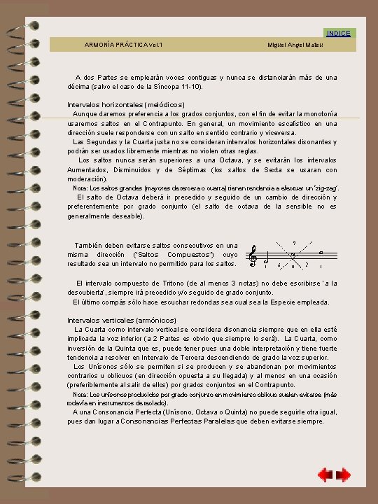 3. 5 INDICE ARMONÍA PRÁCTICA vol. 1 Miguel Angel Mateu A dos Partes se