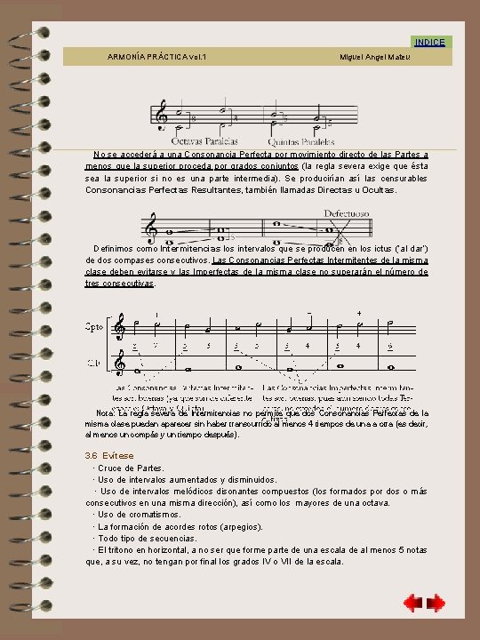 3. 6 INDICE ARMONÍA PRÁCTICA vol. 1 Miguel Angel Mateu No se accederá a