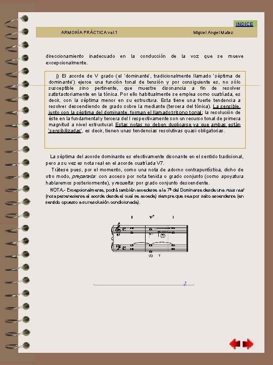 7. 5 (2) INDICE ARMONÍA PRÁCTICA vol. 1 Miguel Angel Mateu direccionamiento inadecuado en