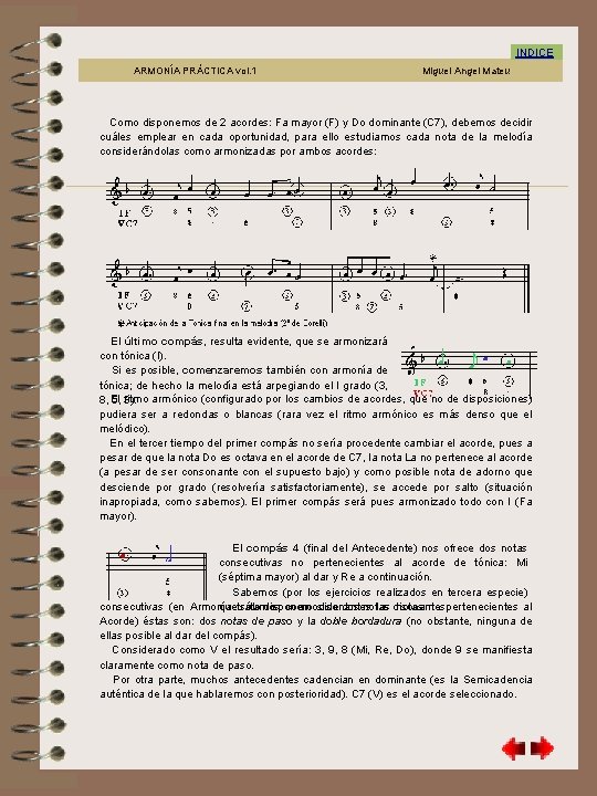 8. 3 (2) INDICE ARMONÍA PRÁCTICA vol. 1 Miguel Angel Mateu Como disponemos de