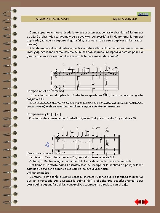 8. 4 (3) INDICE ARMONÍA PRÁCTICA vol. 1 Miguel Angel Mateu Como soprano se