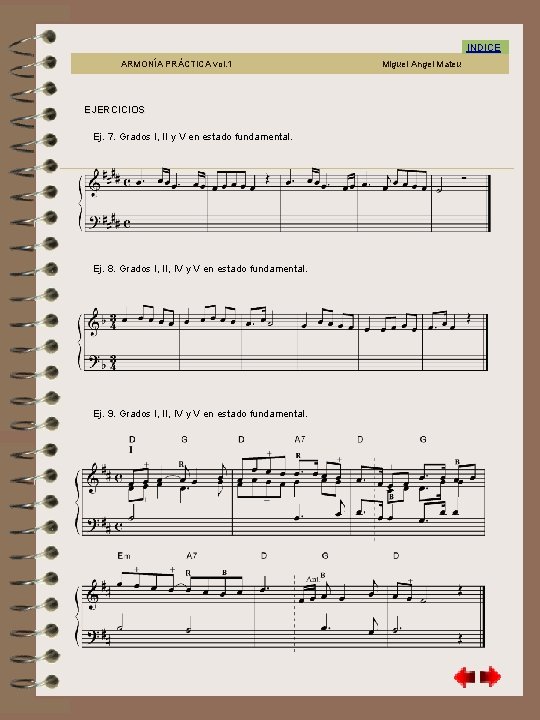 Ejercicios U 9 (3) INDICE ARMONÍA PRÁCTICA vol. 1 Miguel Angel Mateu EJERCICIOS Ej.