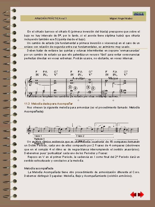 11. 3 INDICE ARMONÍA PRÁCTICA vol. 1 Miguel Angel Mateu En el cifrado barroco