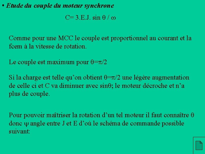  • Etude du couple du moteur synchrone C= 3. E. J. sin q