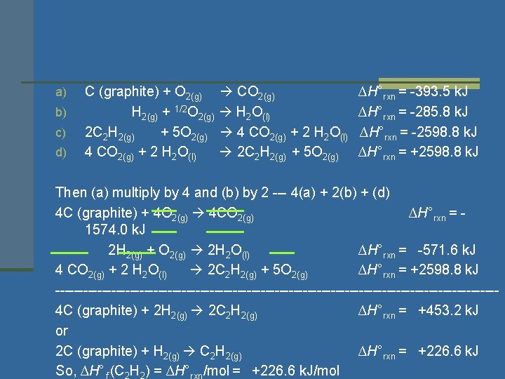 a) b) c) d) C (graphite) + O 2(g) CO 2(g) H 2(g) +