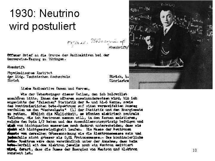 1930: Neutrino wird postuliert 10 