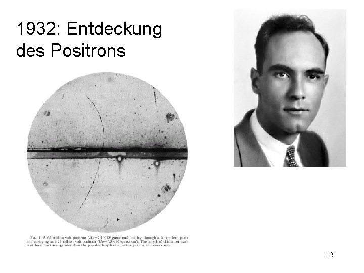 1932: Entdeckung des Positrons 12 