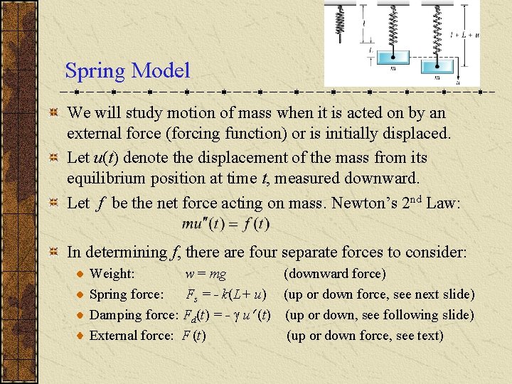 Vibration Spring Model Ch 3 8 Mechanical Electrical Vibrations Two important