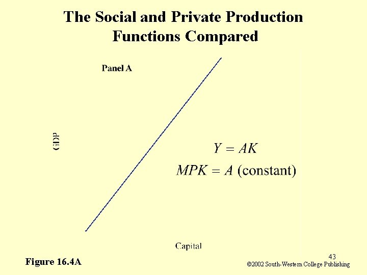The Social and Private Production Functions Compared Figure 16. 4 A 43 © 2002