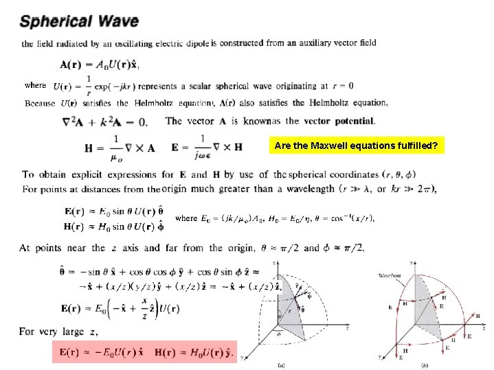 Are the Maxwell equations fulfilled? 