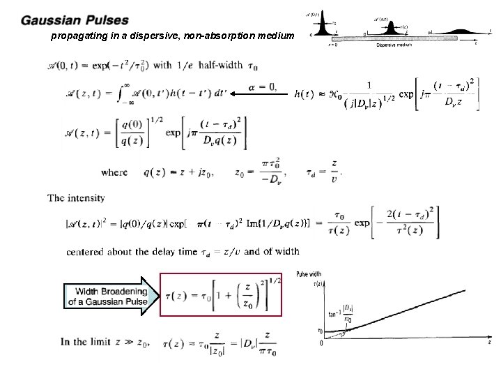 propagating in a dispersive, non-absorption medium 