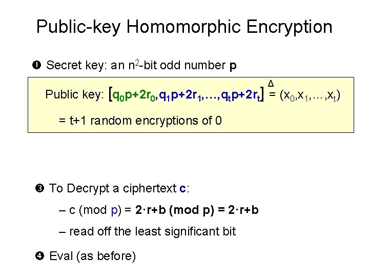 Fully Homomorphic Encryption From The Integers Marten Van