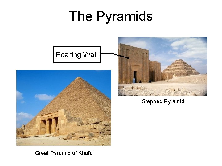 The Pyramids Bearing Wall Stepped Pyramid Great Pyramid of Khufu 