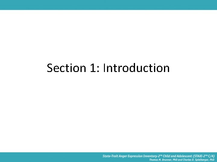 Section 1: Introduction 