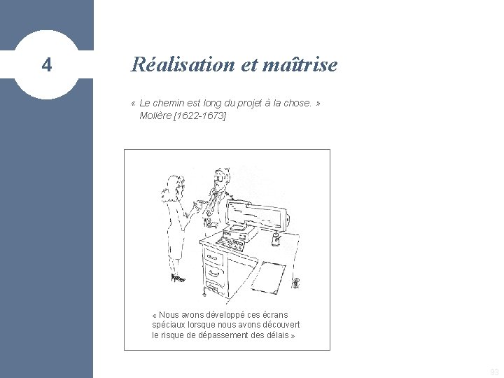 4 Réalisation et maîtrise « Le chemin est long du projet à la chose.