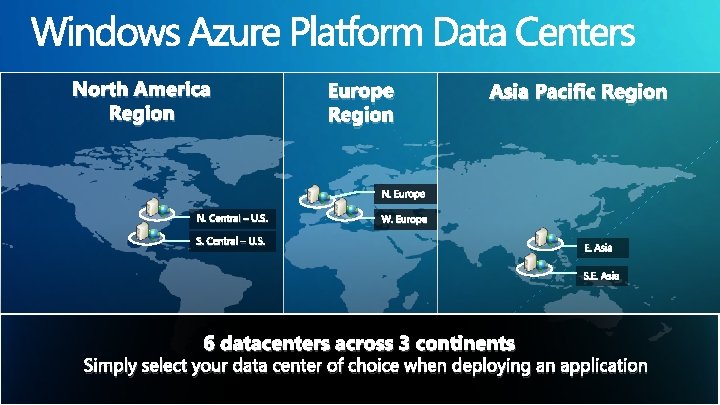 North America Region Europe Region Asia Pacific Region N. Europe N. Central – U.