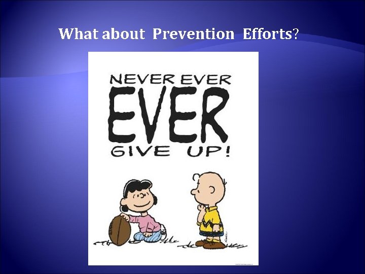 What about Prevention Efforts? 