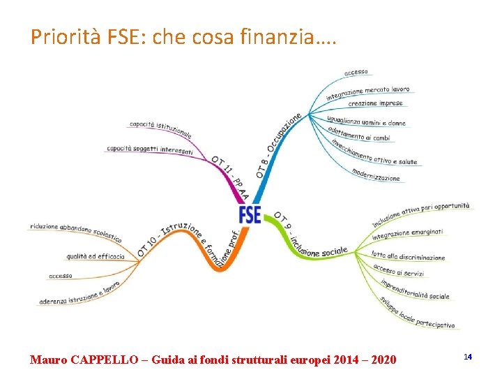 Priorità FSE: che cosa finanzia…. Mauro CAPPELLO – Guida ai fondi strutturali europei 2014