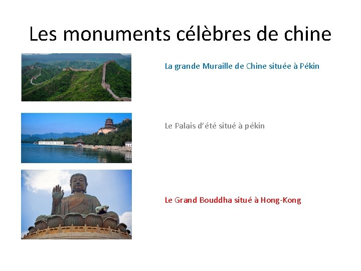 Les monuments célèbres de chine La grande Muraille de Chine située à Pékin Le