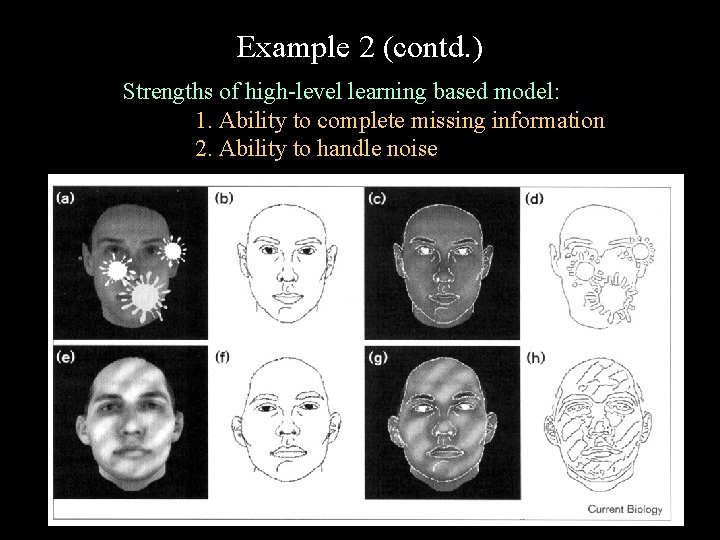 Example 2 (contd. ) Strengths of high-level learning based model: 1. Ability to complete