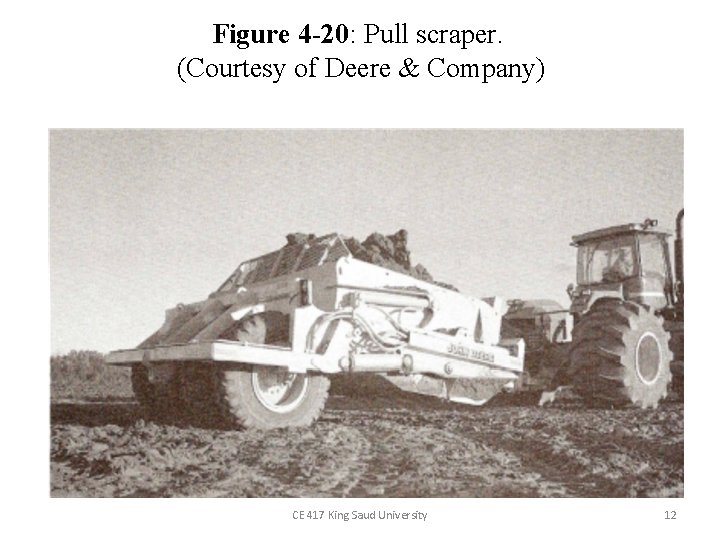 Figure 4 -20: Pull scraper. (Courtesy of Deere & Company) CE 417 King Saud