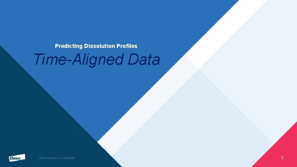 Predicting Dissolution Profiles Time-Aligned Data © 2019 Elanco or its affiliates 5 