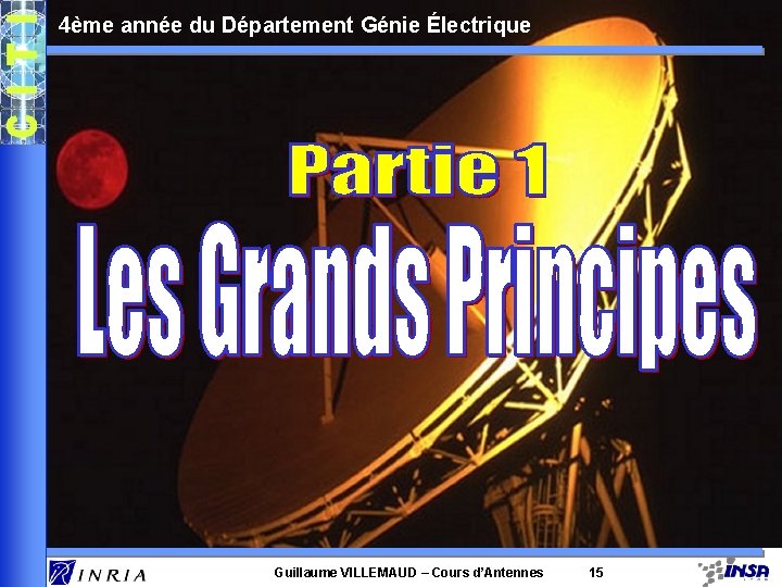 4ème année du Département Génie Électrique Guillaume VILLEMAUD – Cours d’Antennes 15 