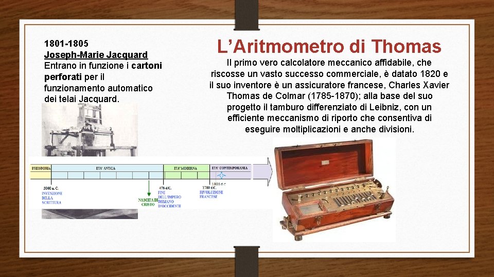 1801 -1805 Joseph-Marie Jacquard Entrano in funzione i cartoni perforati per il funzionamento automatico