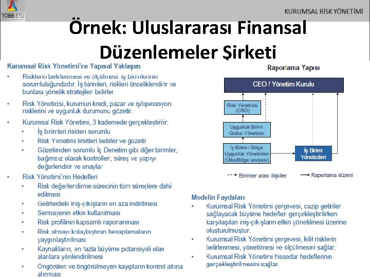 Örnek: Uluslararası Finansal Düzenlemeler Şirketi 