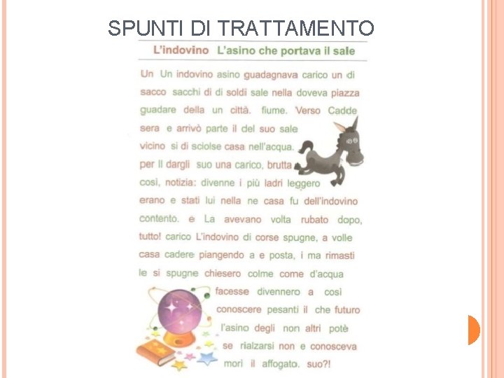 SPUNTI DI TRATTAMENTO 
