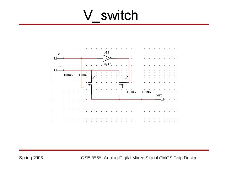 V_switch Spring 2006 CSE 598 A: Analog-Digital Mixed-Signal CMOS Chip Design 