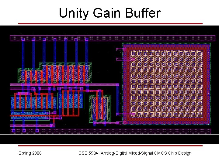 Unity Gain Buffer Spring 2006 CSE 598 A: Analog-Digital Mixed-Signal CMOS Chip Design 