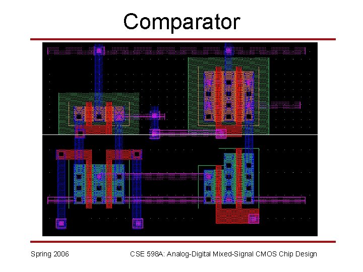 Comparator Spring 2006 CSE 598 A: Analog-Digital Mixed-Signal CMOS Chip Design 