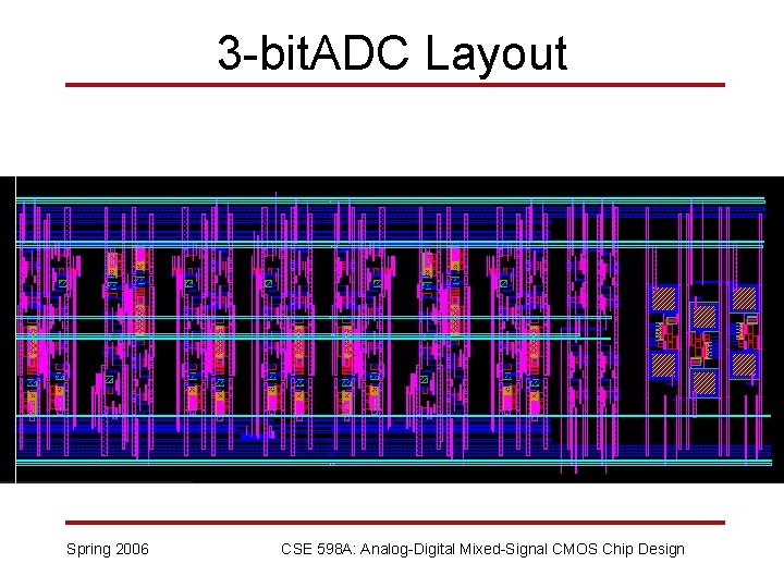 3 -bit. ADC Layout Spring 2006 CSE 598 A: Analog-Digital Mixed-Signal CMOS Chip Design