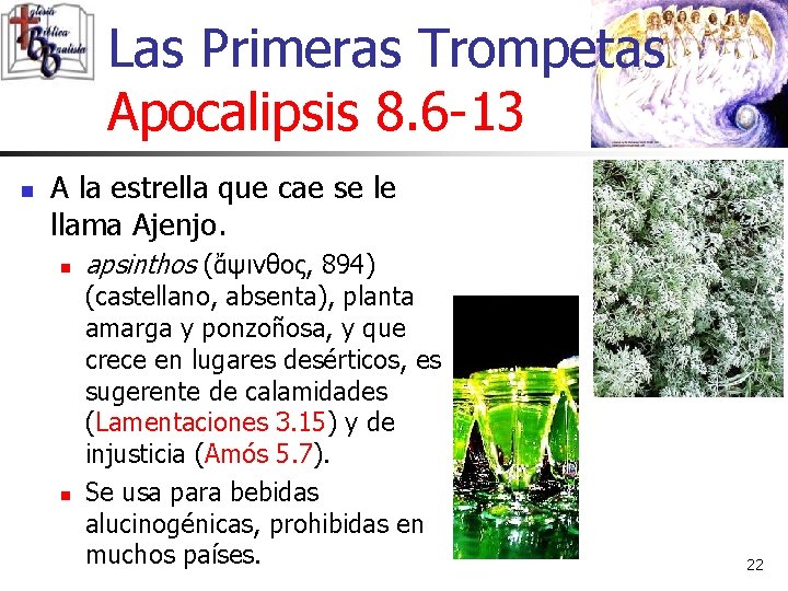 Las Primeras Trompetas Apocalipsis 8. 6 -13 n A la estrella que cae se