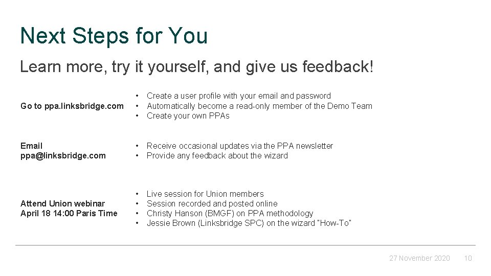Next Steps for You Learn more, try it yourself, and give us feedback! Go