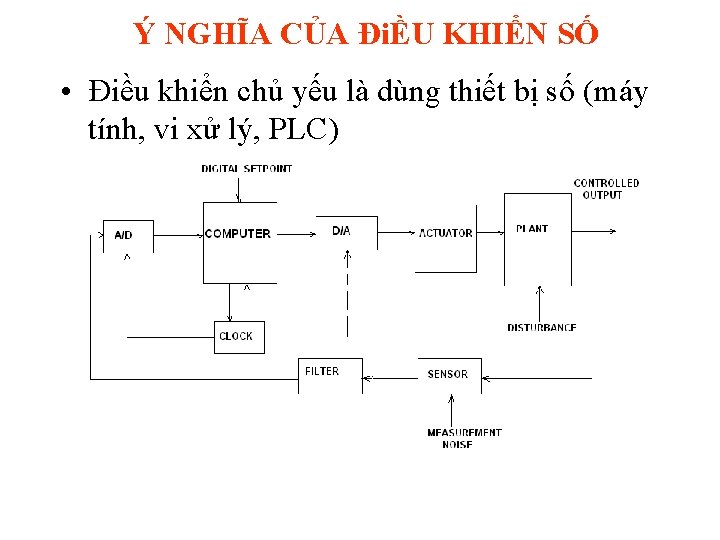 Ý NGHĨA CỦA ĐiỀU KHIỂN SỐ • Điều khiển chủ yếu là dùng thiết