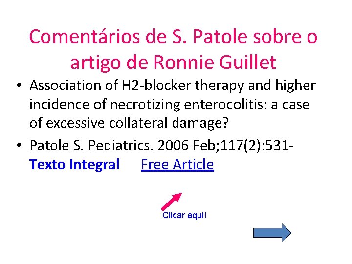Comentários de S. Patole sobre o artigo de Ronnie Guillet • Association of H