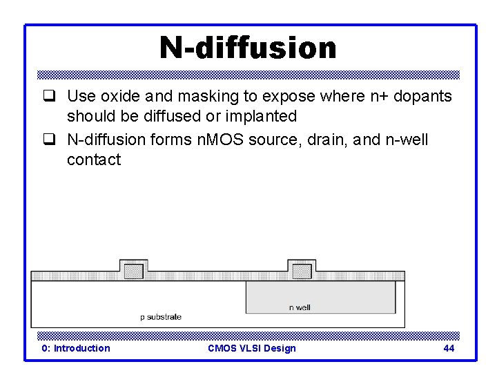 N-diffusion q Use oxide and masking to expose where n+ dopants should be diffused