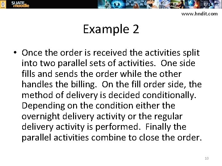 www. hndit. com Example 2 • Once the order is received the activities split