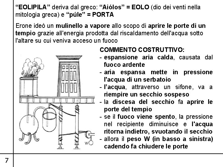 “EOLIPILA” deriva dal greco: “Aiólos” = EOLO (dio dei venti nella mitologia greca) e