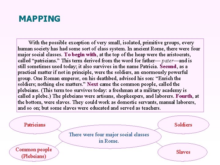 MAPPING With the possible exception of very small, isolated, primitive groups, every human society