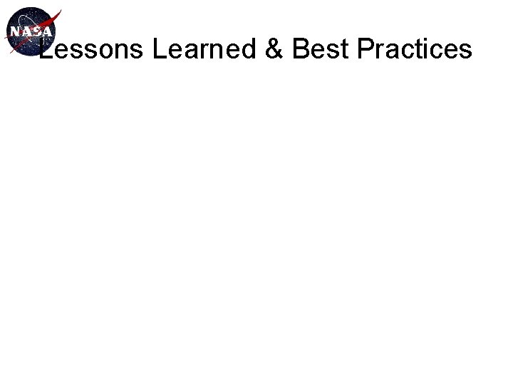 Lessons Learned & Best Practices 